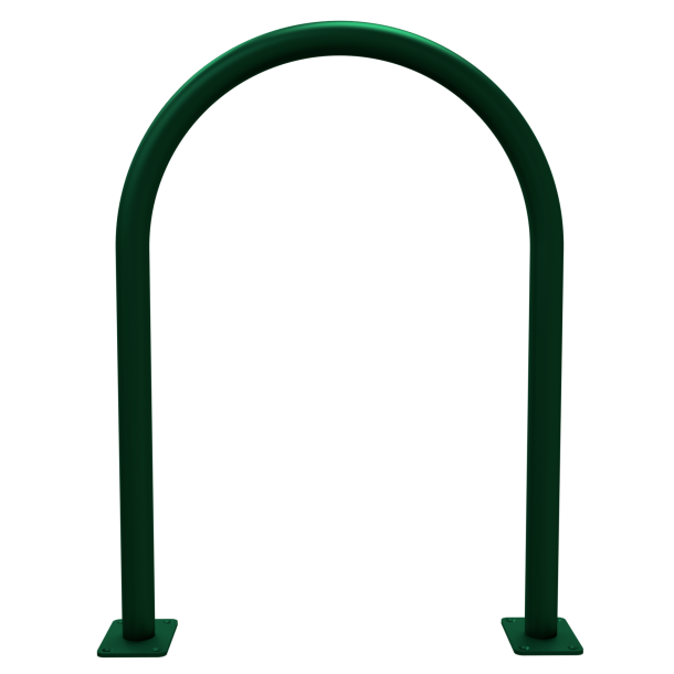 Runde b�jler af st�lr�r | � 48 mm x 2,5 mm | fastg�res med dybdebor | uden tv�rstang | samlet bredde: ca. 650 mm | varmgalvaniseret og lakeret, farve: gr�n (RAL 6005)